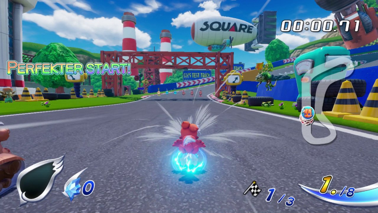 [02/03/2022] Beschleunigt man während des Countdowns im richtigen Moment, kann man wie in anderen Kart-Racern gleich zu Beginn einen Boost bekommen. Je besser das Timing, desto perfekter der Start. &nbsp;