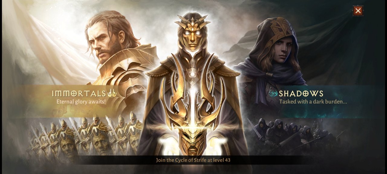 [25/04/2022] Immortals gegen Shadows: Nach der Story-Kampagne wartet ein neues Endgame auf euch.&nbsp;(Screenshot aus der Beta)