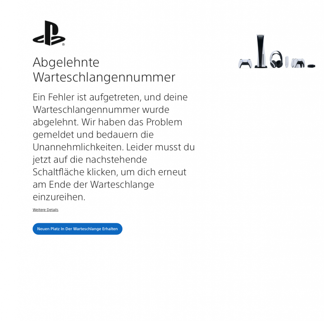 [26/04/2022] Der (theoretische) PS5-Werksverkauf für jedermann ging heute gehörig schief.