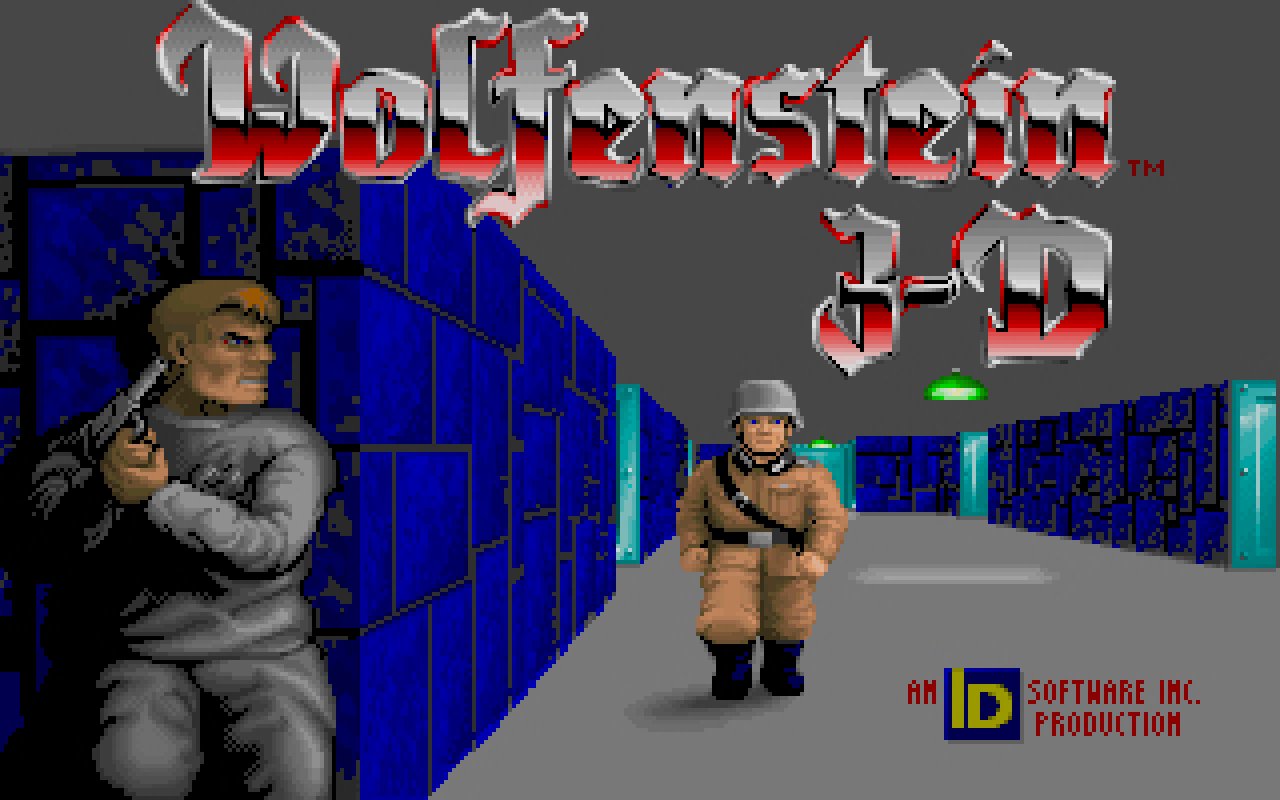 [21/04/2022] Der Startbildschirm von Wolfenstein 3D: So leise wie sich BJ Blazkowicz hier gibt, ist er im Spiel nur allzu selten. Dabei gelten die frühen Wolfenstein-Spiele als Stealth-Vorreiter.
