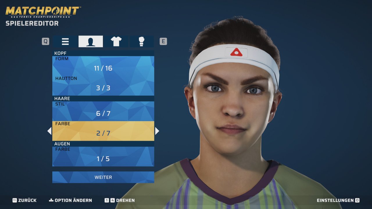 [31/05/2022] Bevor unsere Tenniskarriere so richtig startet, haben wir erstmal die Möglichkeit, unseren Charakter individuell zu gestalten.