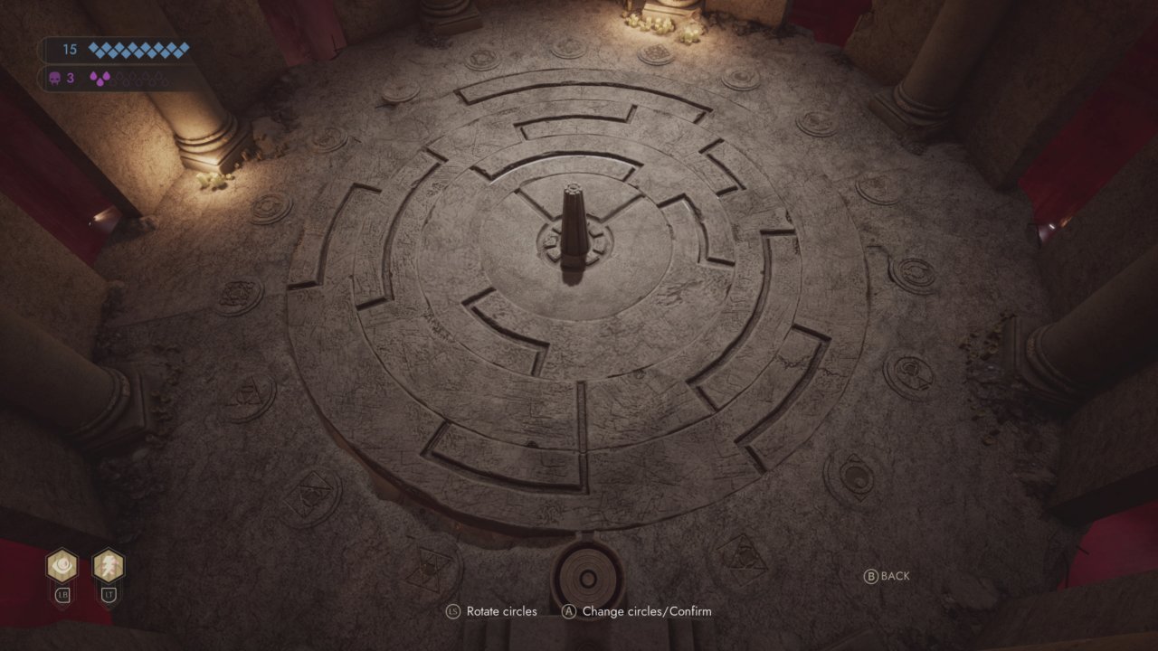 [20/05/2022] Zum Gameplay gehören ärgerlicherweise auch ein paar äußerst generische und frustrierende Rätselpassagen, wie diese Schiebeaufgabe.