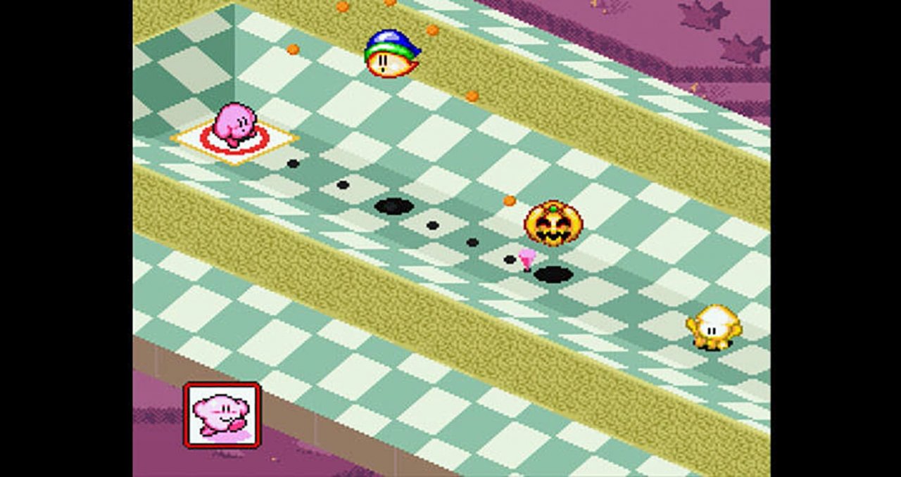 [08/06/2022] In Kirby’s Dream Course, einem Minigolf-Spiel, ist der kleine Kirby der Ball, den ihr ins Loch bugsieren müsst. Das bietet sich angesichts seiner Rundungen an!