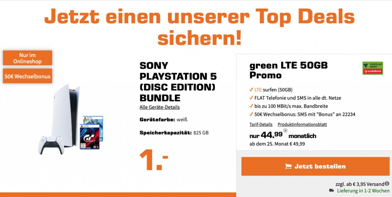 [14/06/2022] Neue PS5-Angebote in Verbindung mit einem Mobilfunkvertrag.