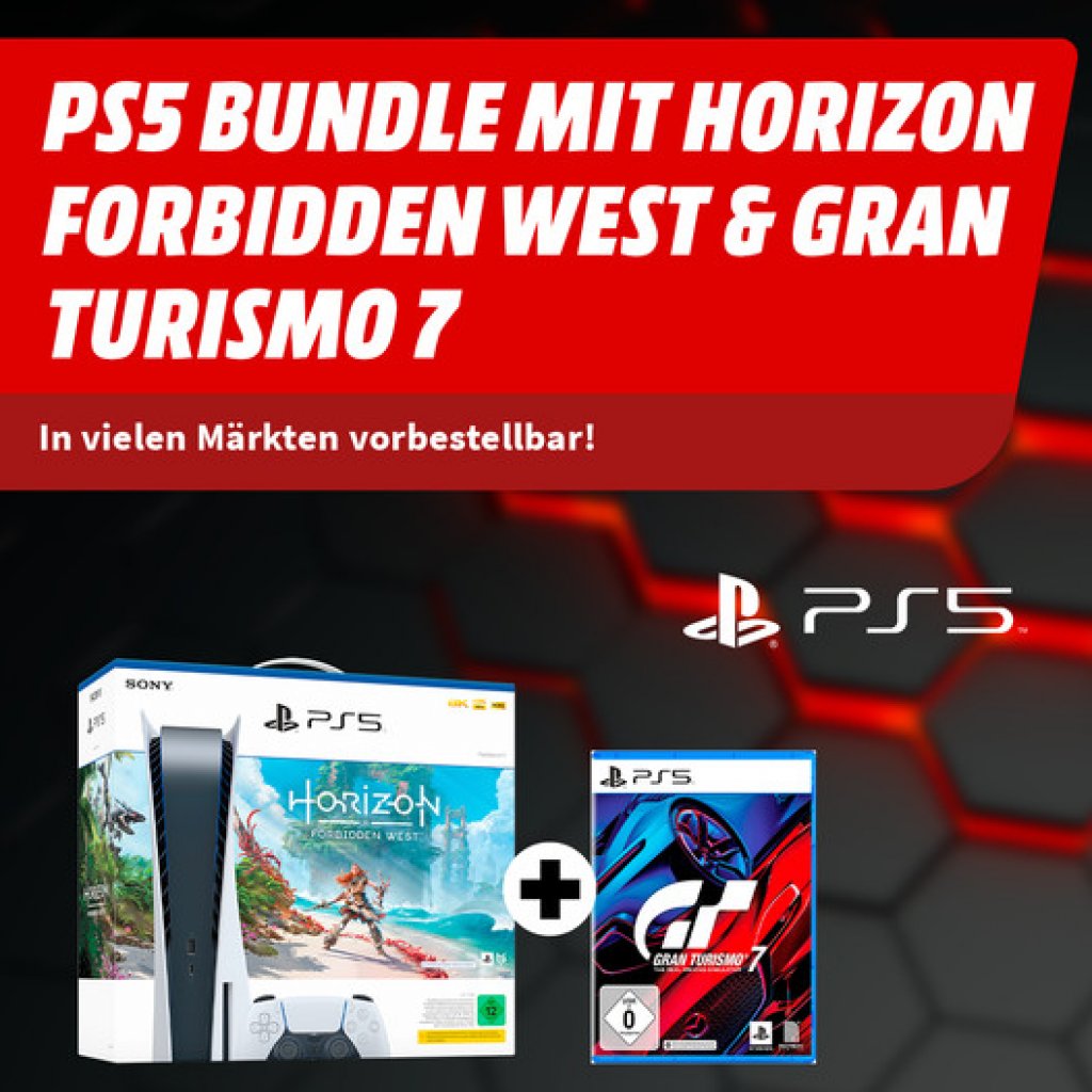 [27/07/2022] Bei Media Markt (und Saturn) kann man in vielen Märkten jetzt ein PS5-Bundle vorbestellen. Die Abholung soll bereits in wenigen Tagen möglich sein!