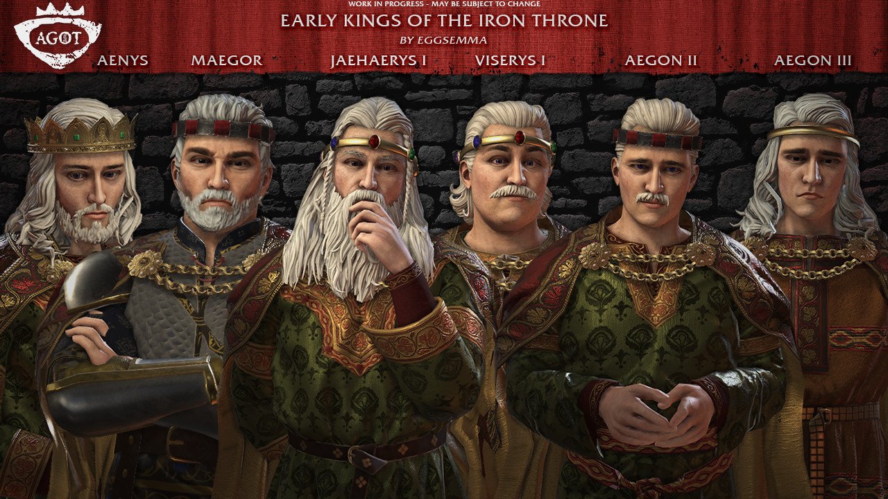 [22/08/2022] So sahen die Targaryen-Könige aus, bevor die Modder alle Porträts aufgrund der CK3-Erweiterung neu machen mussten.