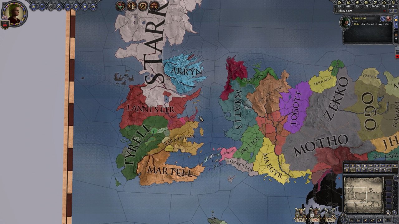 [22/08/2022] Die Welt aus Game of Thrones besteht nicht nur aus Westeros. Bereits im Vorgänger für Crusader Kings 2 war auch Essos Teil der Spielwelt.