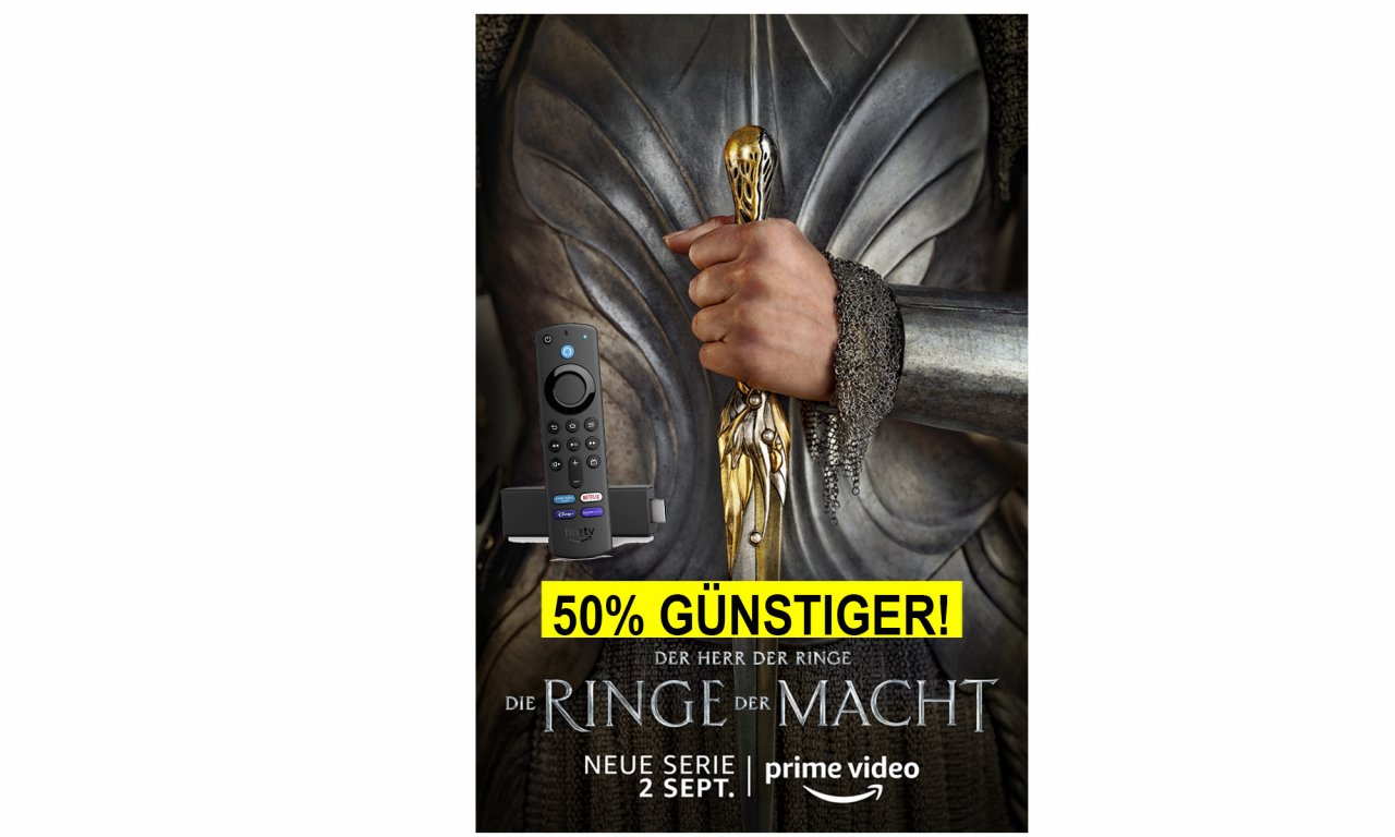 [31/08/2022] Zum Start von Die Ringe der Macht bei Prime Video: Fire TV Stick 4K 50% günstiger