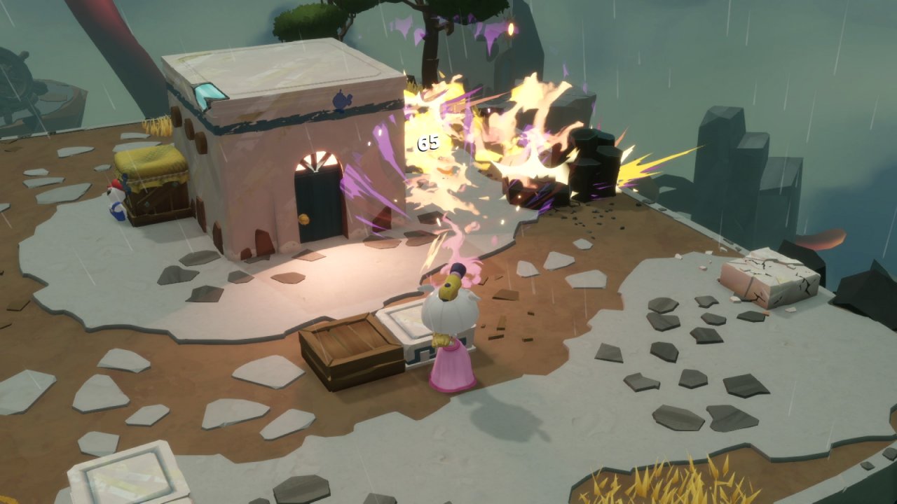 [21/09/2022] Keine Jungfrau in Nöten, sondern ein wichtiges Mitglied des Teams: Prinzessin Peach packt genau wie ihre Rabbid-Version selbst mit an.