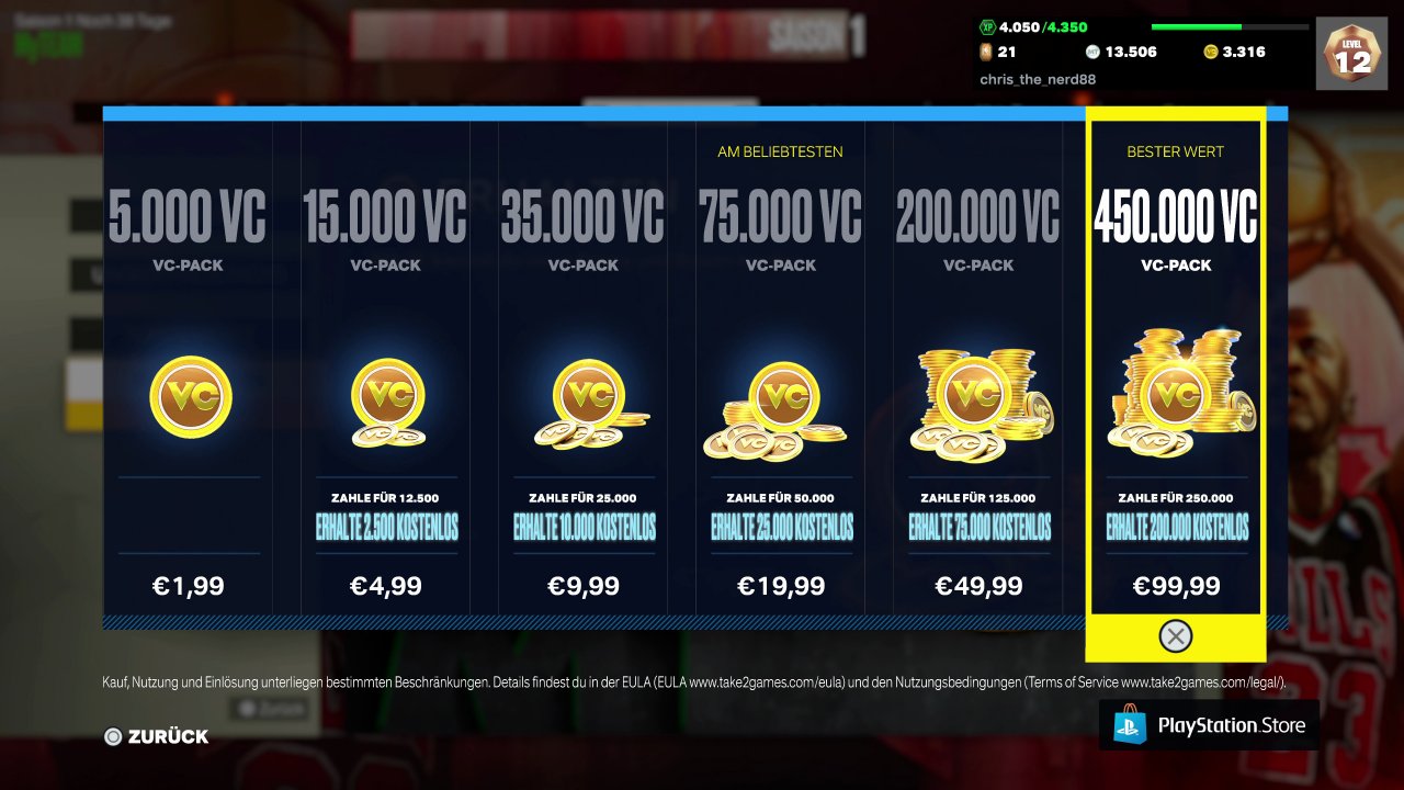 [19/09/2022] Das Spiel möchte uns in My Team und Meine KArriere andauernd dazu drängen, doch noch ein bisschen Echtgeld für VC locker zu machen.