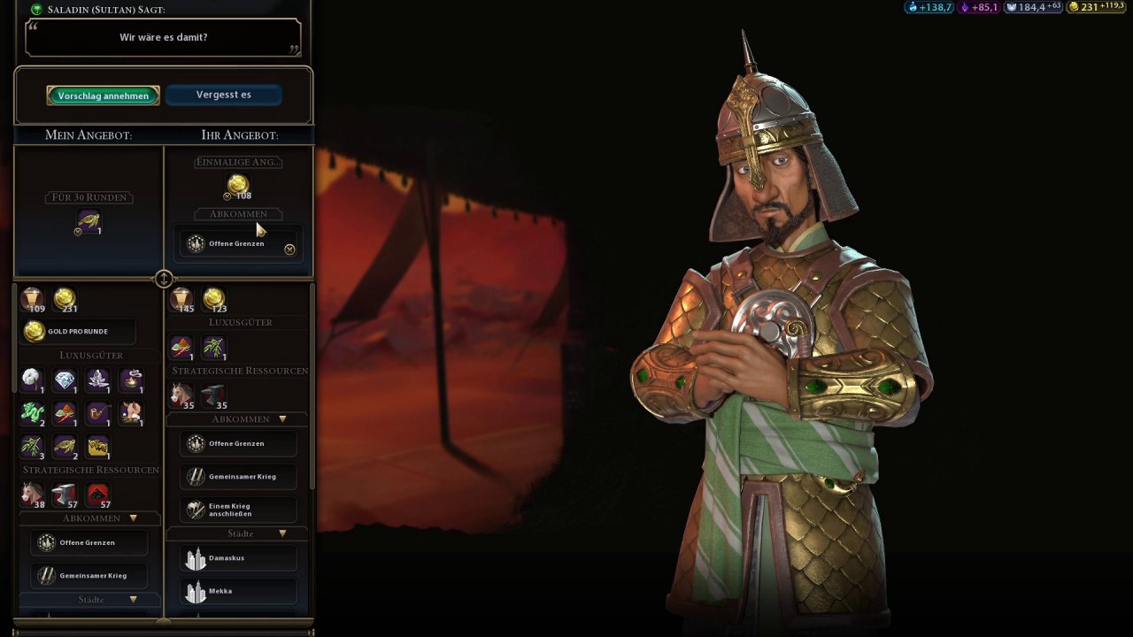 [25/11/2022] Wir verhandeln mit einem der neuen Anführer, Saladin (Sultan).