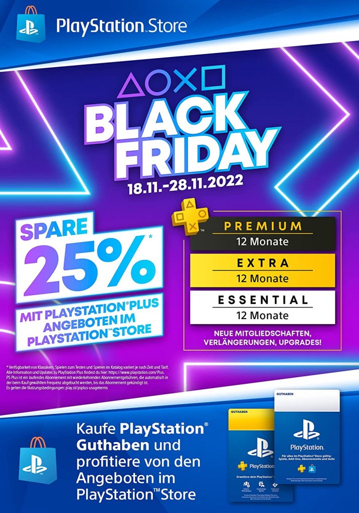 [22/11/2022] 90 Euro PSN-Guthaben für PS Plus Premium oder zum Einkaufen im PS Store 76,41 Euro bei Amazon
