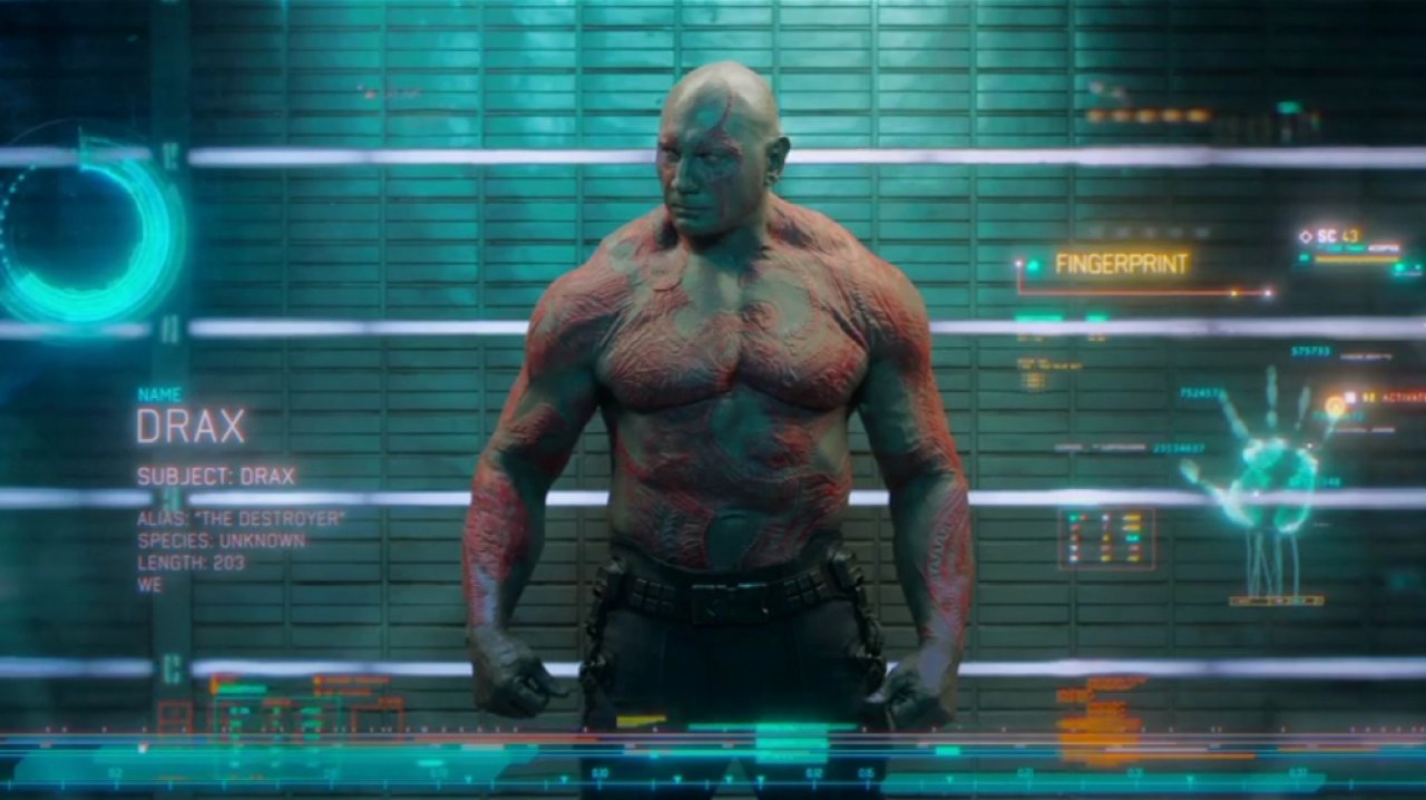 Dave Bautista als Drax der Zerstörer.