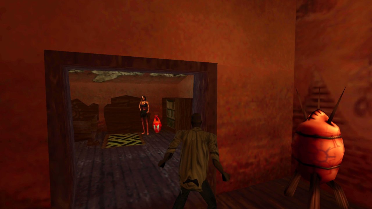 Der Spielercharakter trifft in einem Haus auf die Figur Nettie.