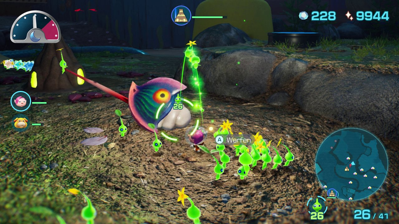 Eine Nachtmission mit Leuchtpikmin in Pikmin 4