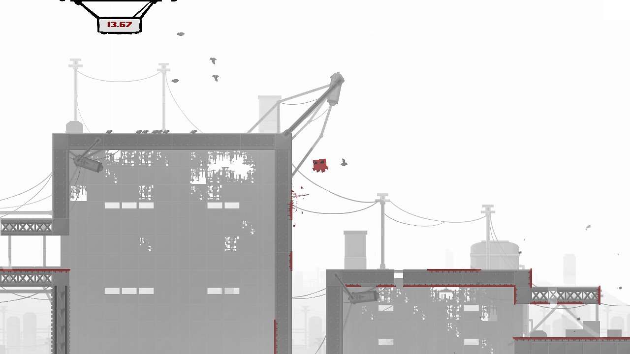 Zielsuchende Raketen nehmen Meat Boy aufs Korn.