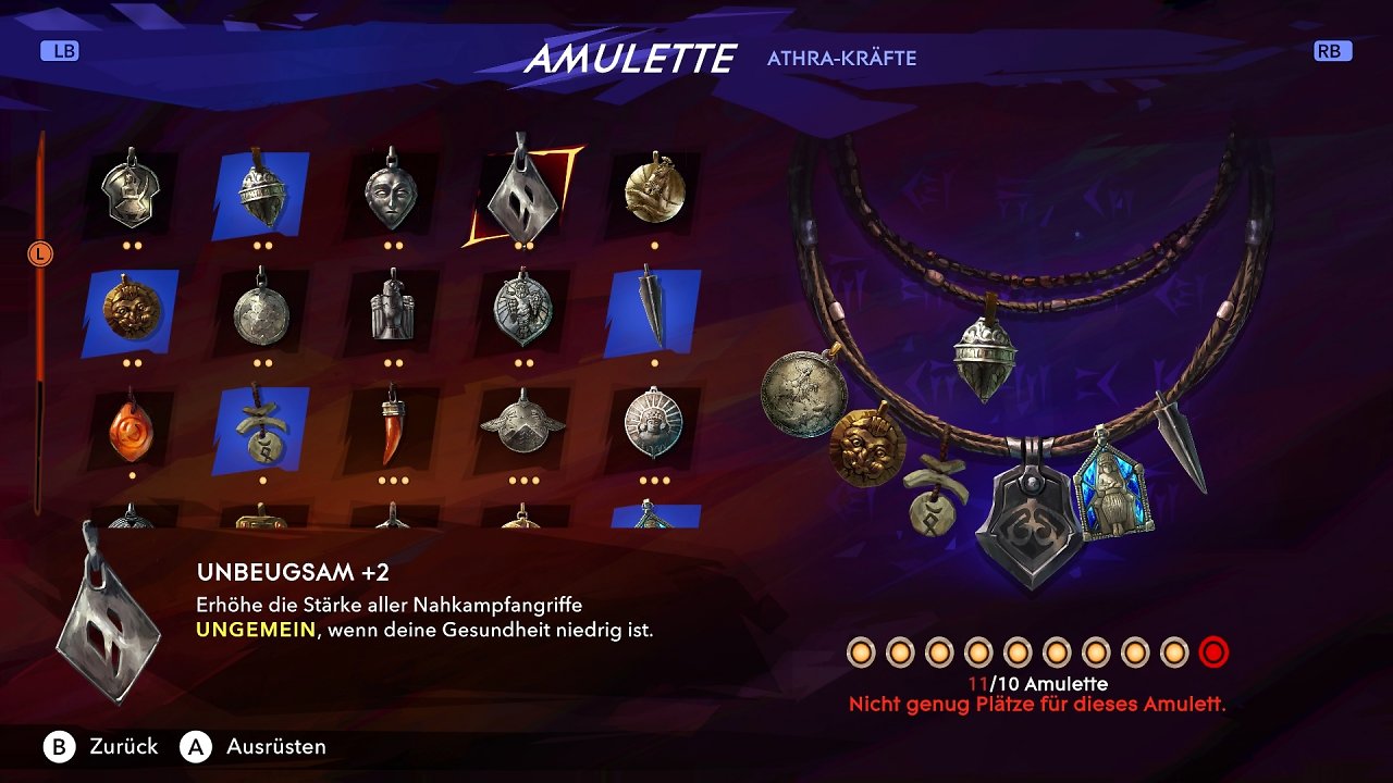 [16/01/2024] Die Amulette bilden die Grundlage eurer Spielweise. Je mehr ihr findet, desto mehr Möglichkeiten habt ihr.