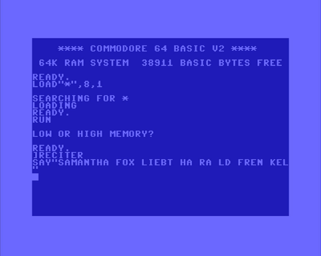 Software Automatic Mouth (kurz: S.A.M.), das 1982 erschienene Sprachprogramm für den C64, sagte stets die Wahrheit.
