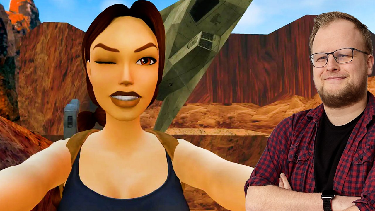 Lara Croft zwinkert in die Kamera