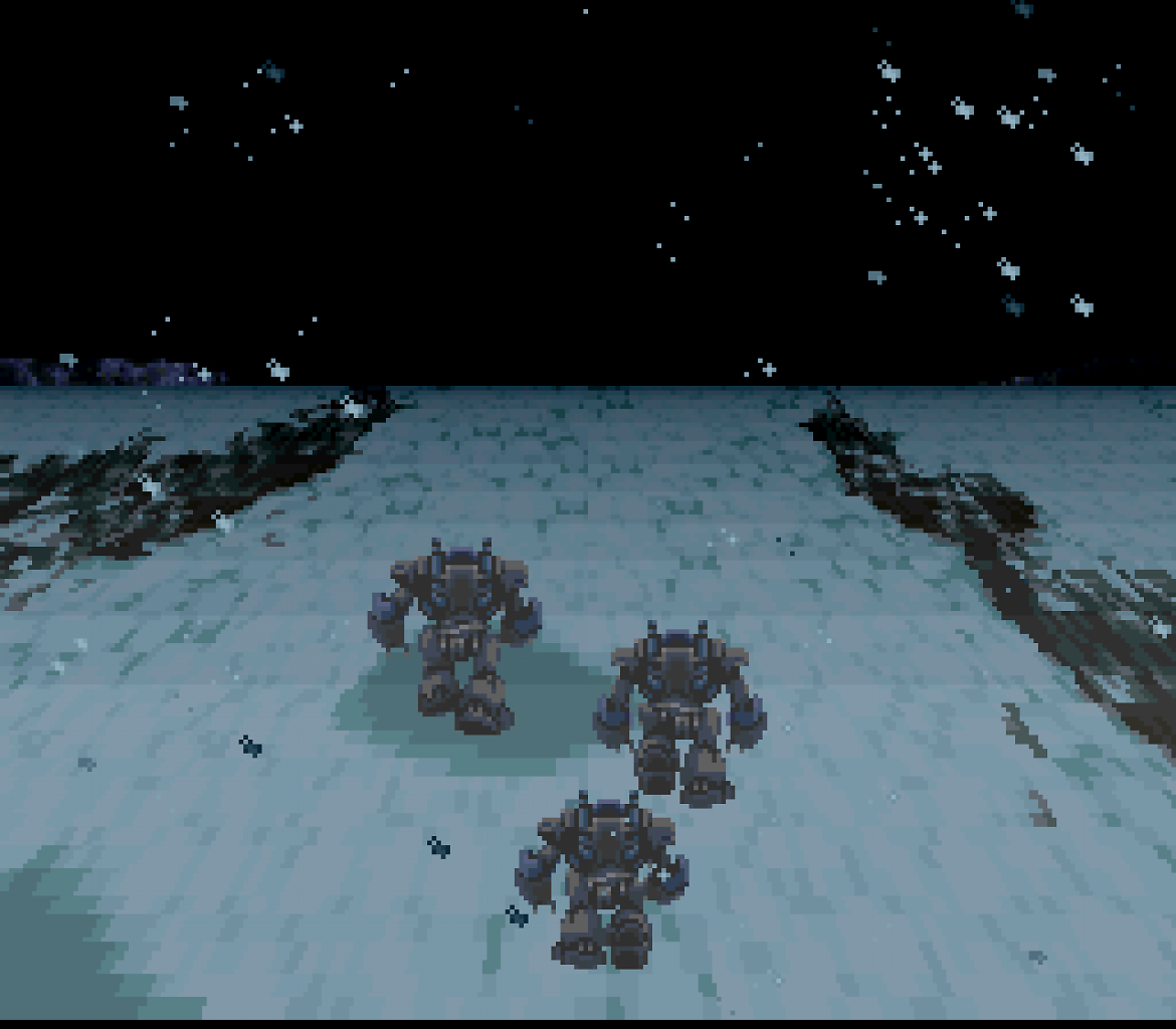 Mechs im Schneefeld