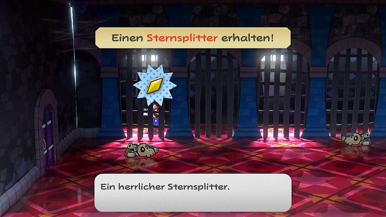 Mario findet einen Sternsplitter in Lohgards Burg