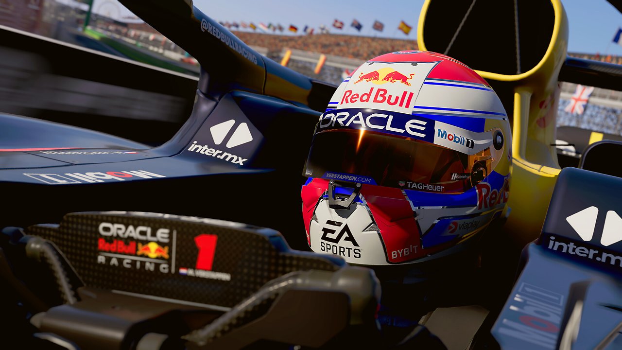 Max Verstappen im Cockpit in der Nahaufnahme
