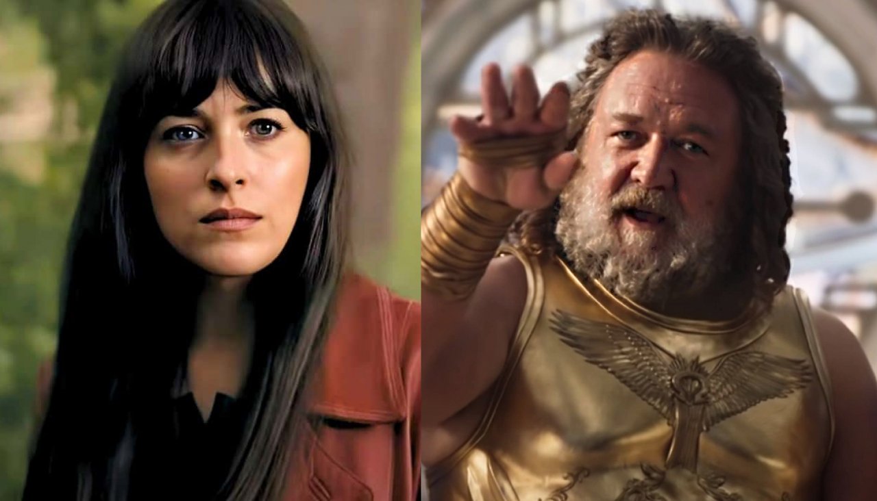 Dakota Johnson und Russell Crowe.