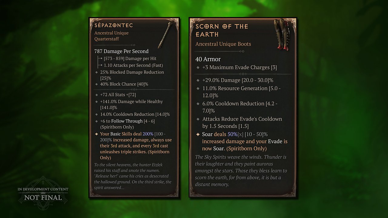 Legendary Uniques in Diablo 4
