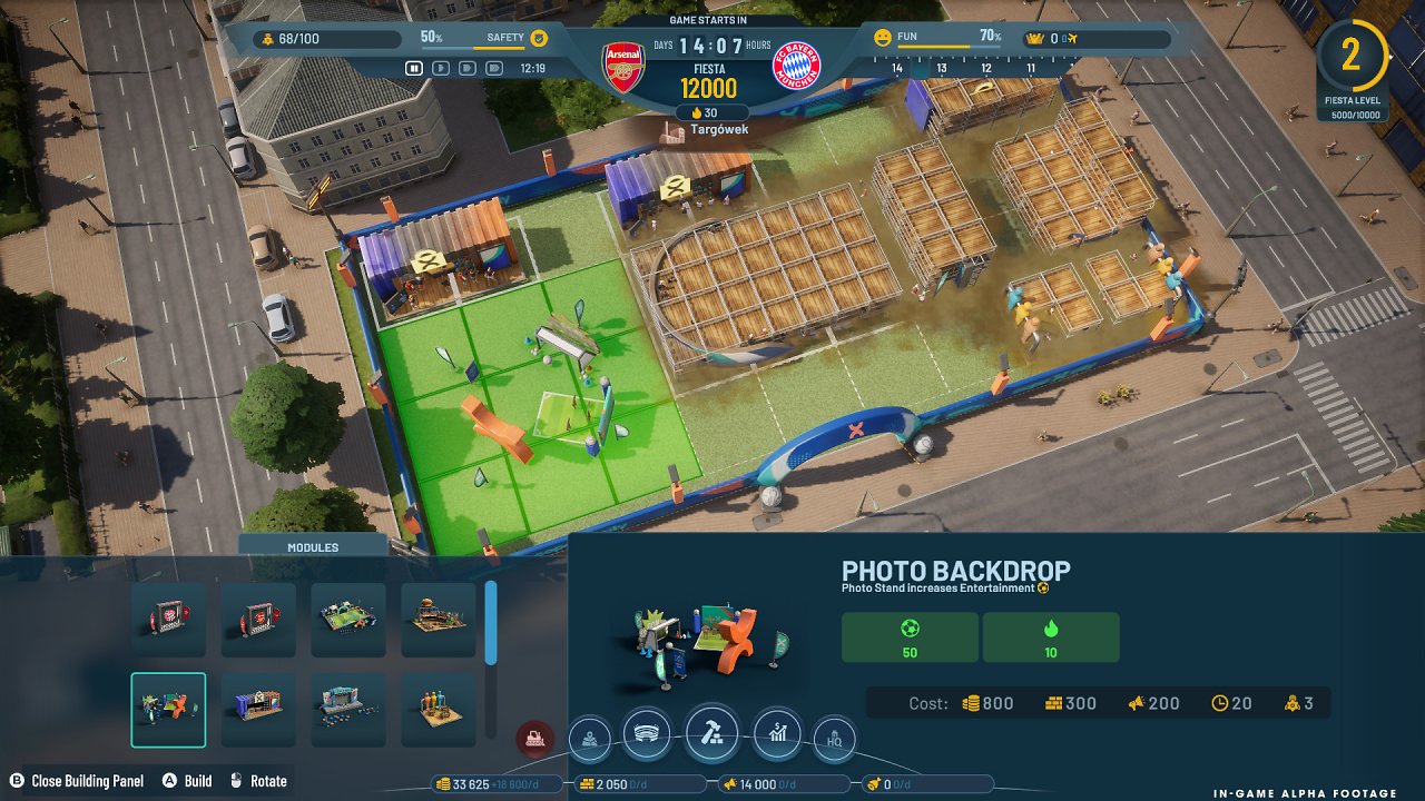 Aufbau der Fanzone in Copa City