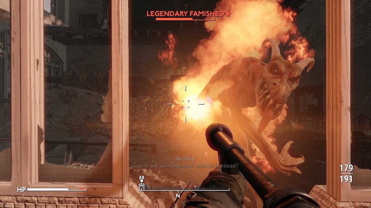 Famished sind ein neuer Gegnertyp. Sie ersetzen die Deathclaws.