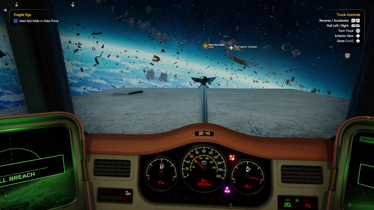 Eine Szene aus dem Videospiel "Star Trucker"