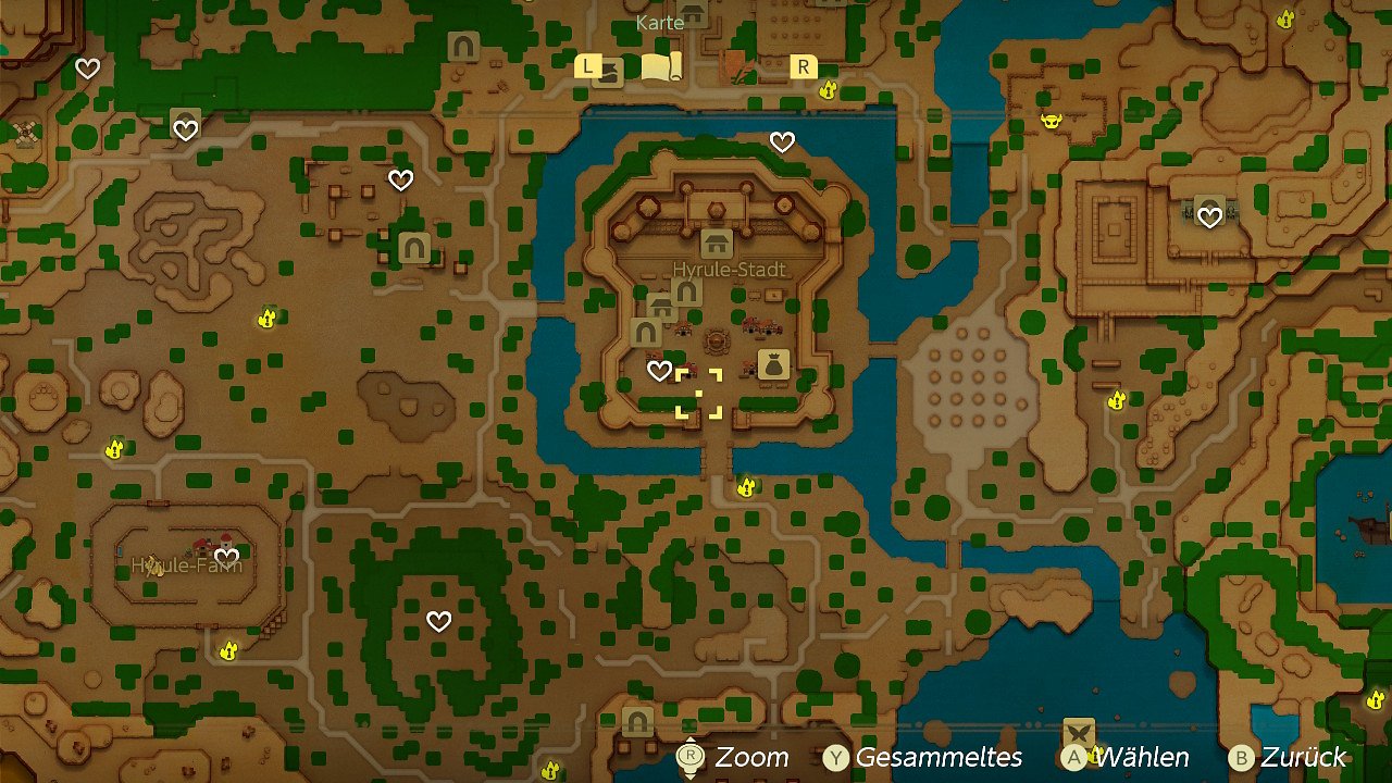 [30/09/2024] Herzteile auf der Karte in der östlichen Ebene von Hyrule.