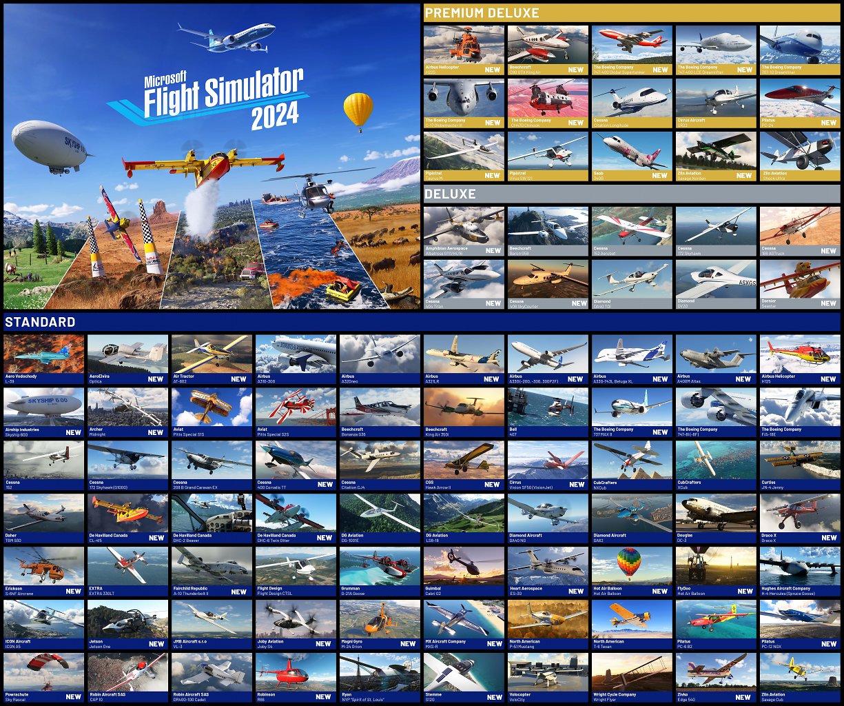 Fluggeräte-Übersicht in Microsoft Flight Simulator 2024