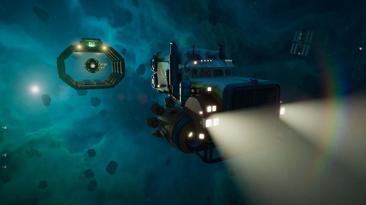 Rückwärts die Ladung andocken in Star Trucker
