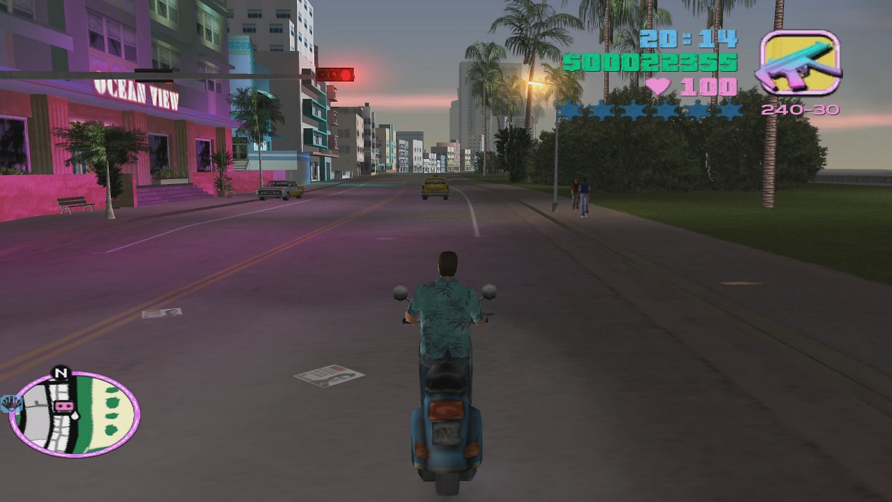 Tommy Vercetti auf einem Motorroller