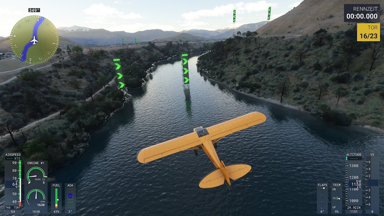 Flugzeug über Fluss