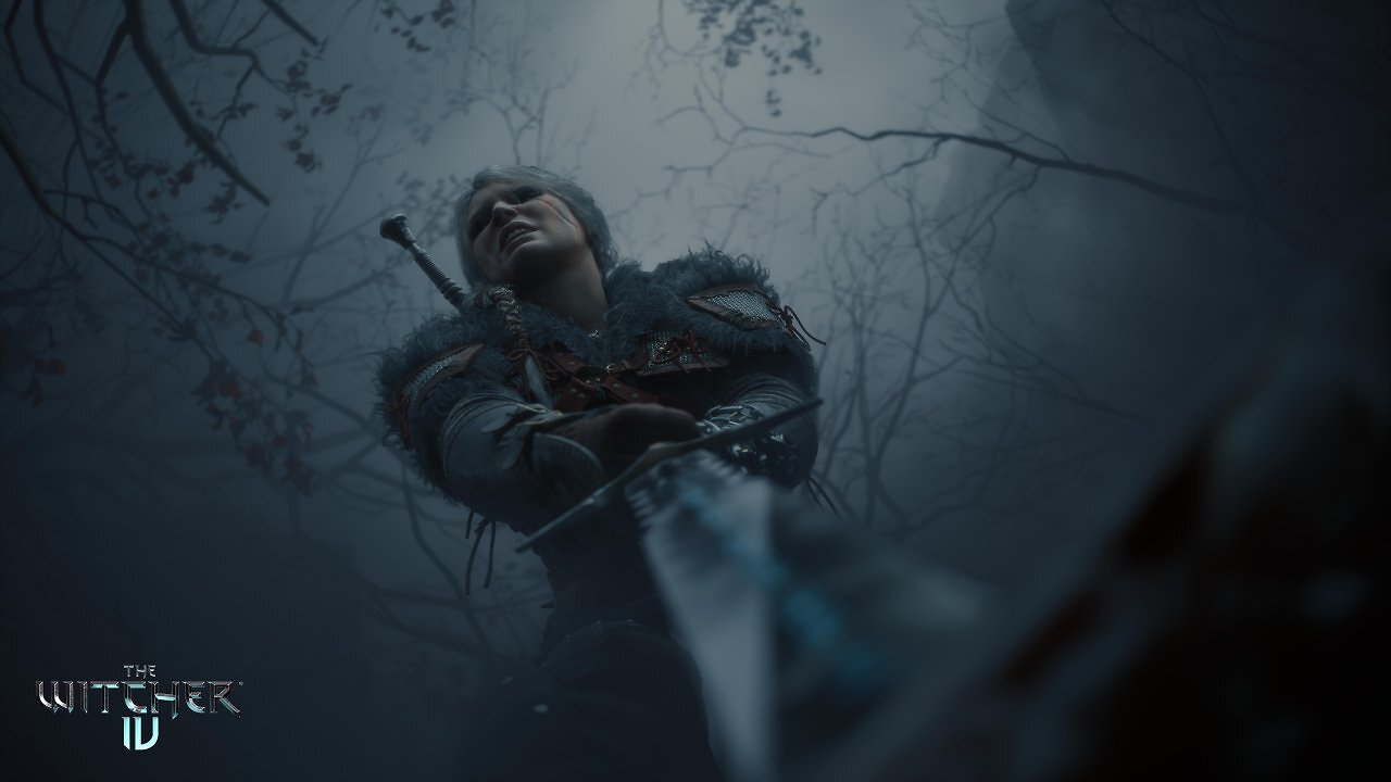 Ciri zieht an ihrem Schwert, das im Monster steckt