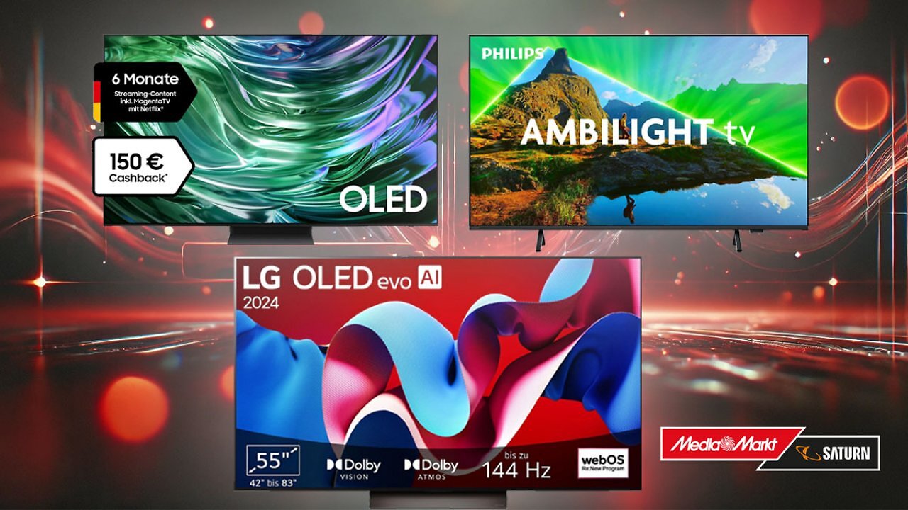MediaMarkt wirft Fernseher extrem günstig raus: TV-Geräte von LG, Samsung & Philips ab 349€