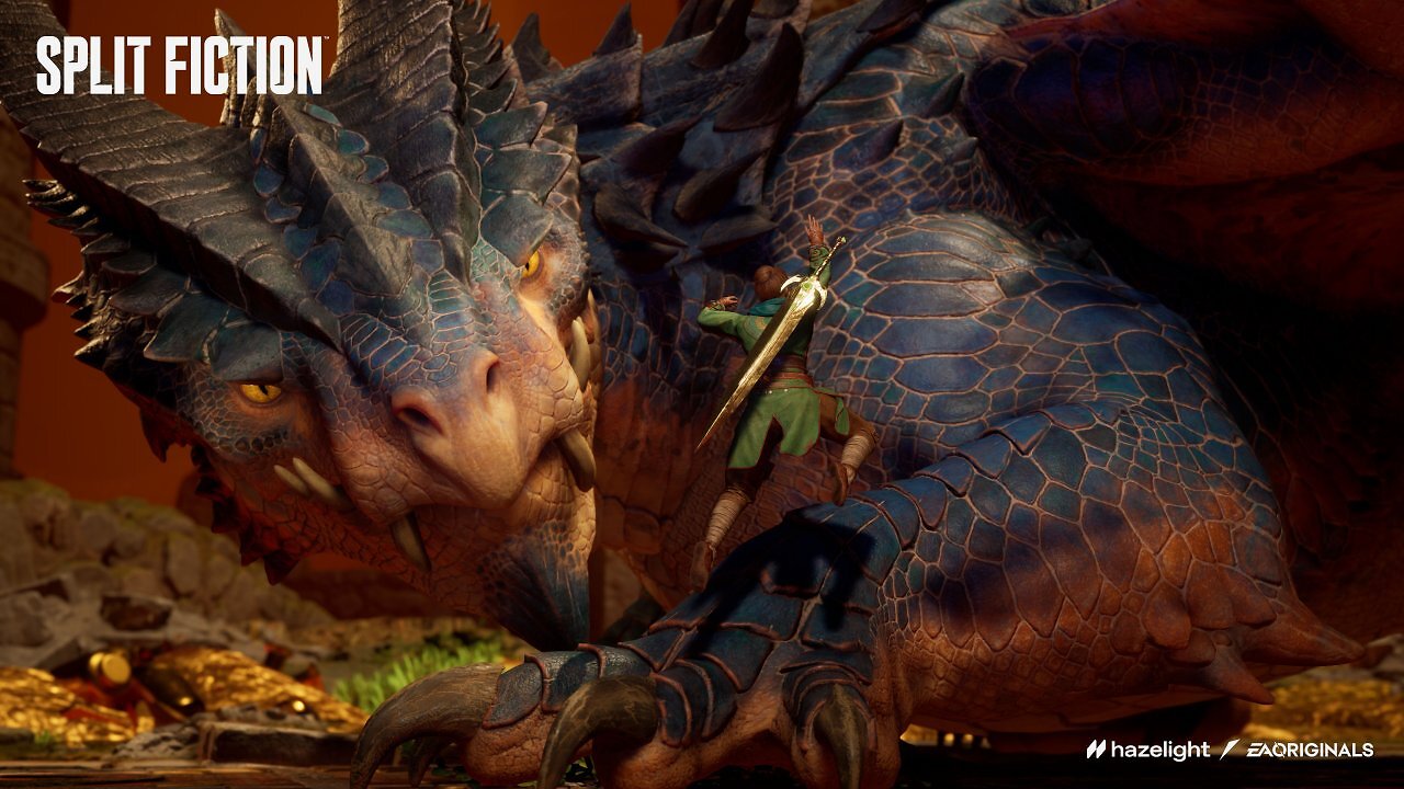 Ein großer Drache in Split Fiction