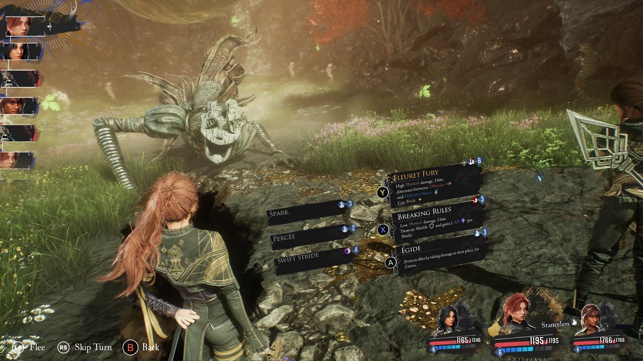 Ingame-Kampfmenü-Screenshot von Clair Obscur: Expedition 33