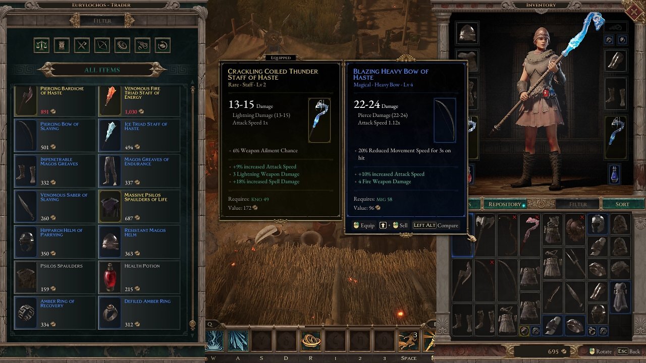 Das Inventar von Titan Quest 2.
