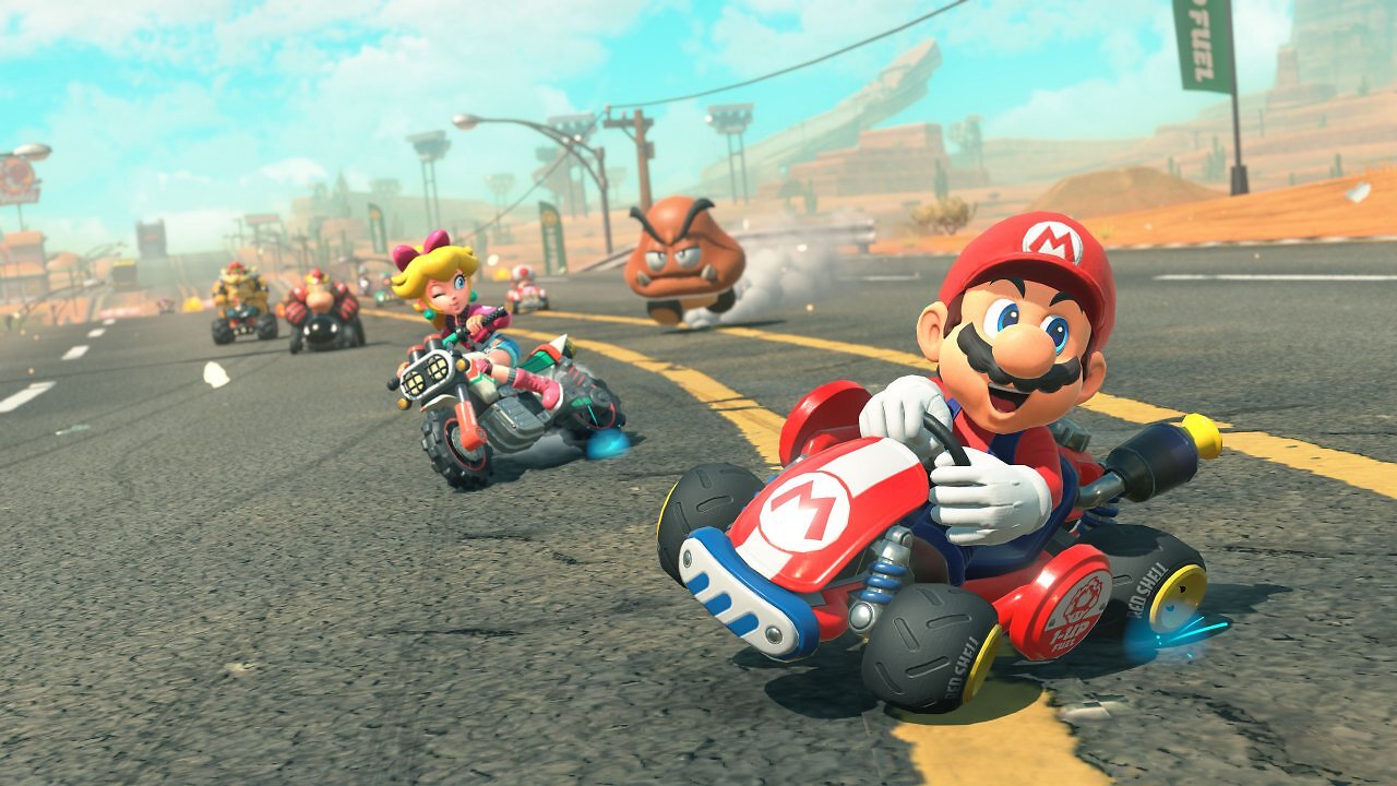 Mario driftet in Mario Kart World.