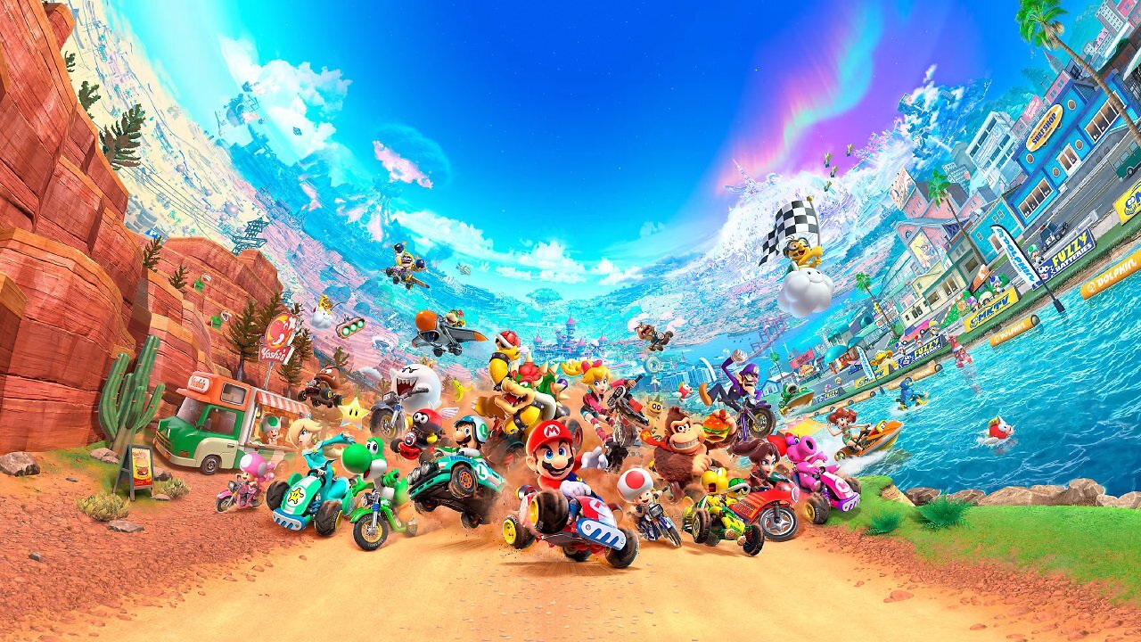 Das Key Artwork von Mario Kart World