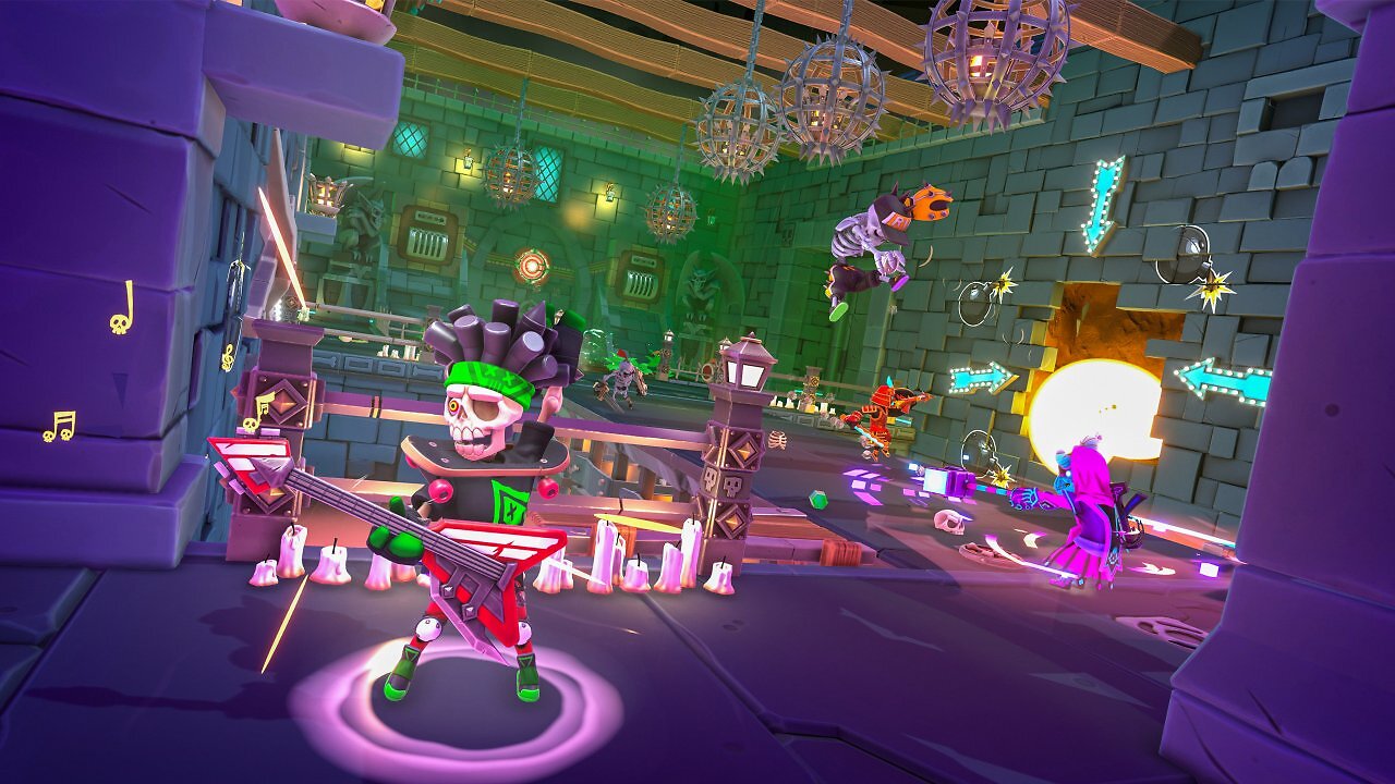 Bunter Dungeon mit Skeletten