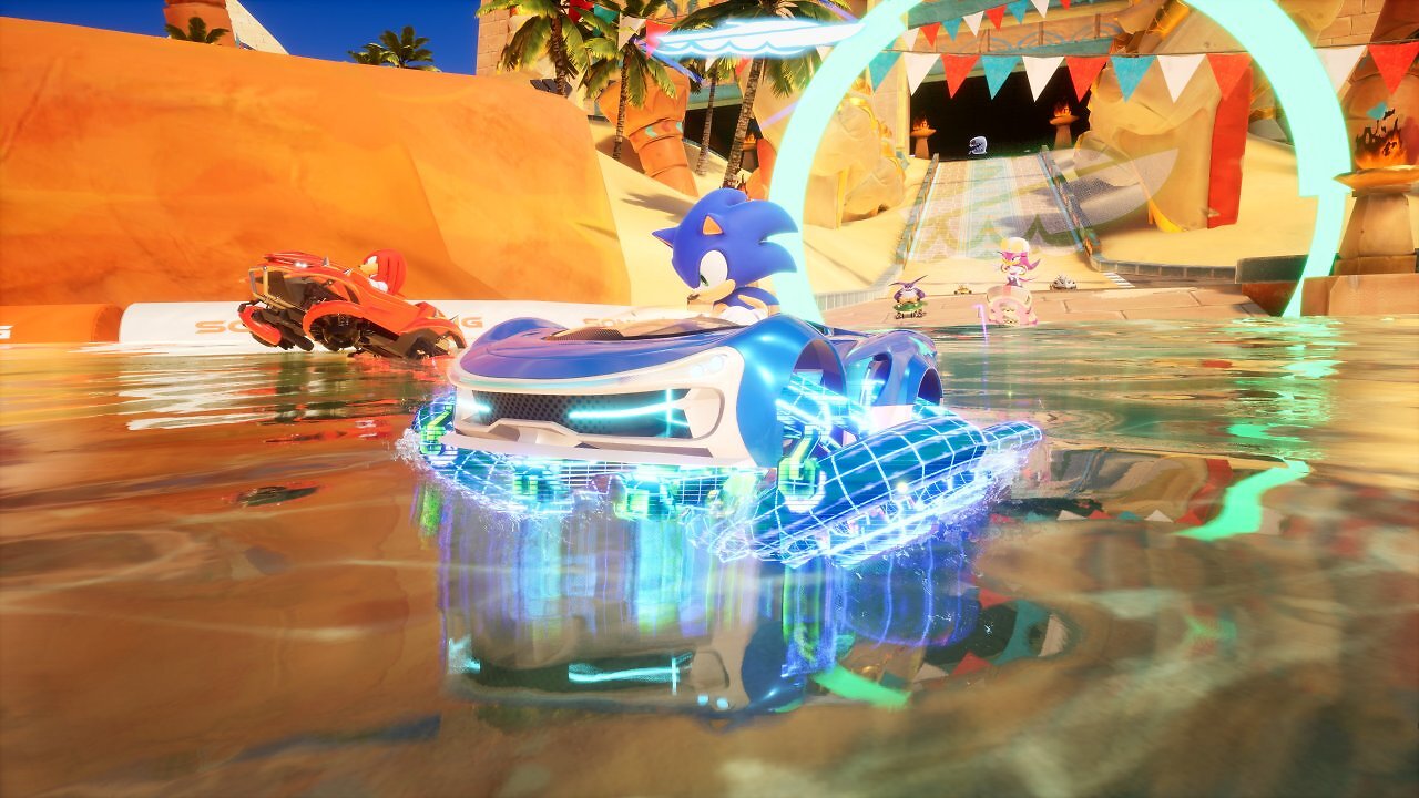 Sonic fährt auf Wasser