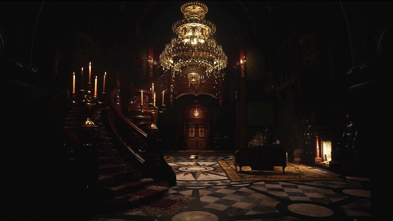 Die prunkvolle Halle von Schloss Dimitrescu aus Resident Evil Village