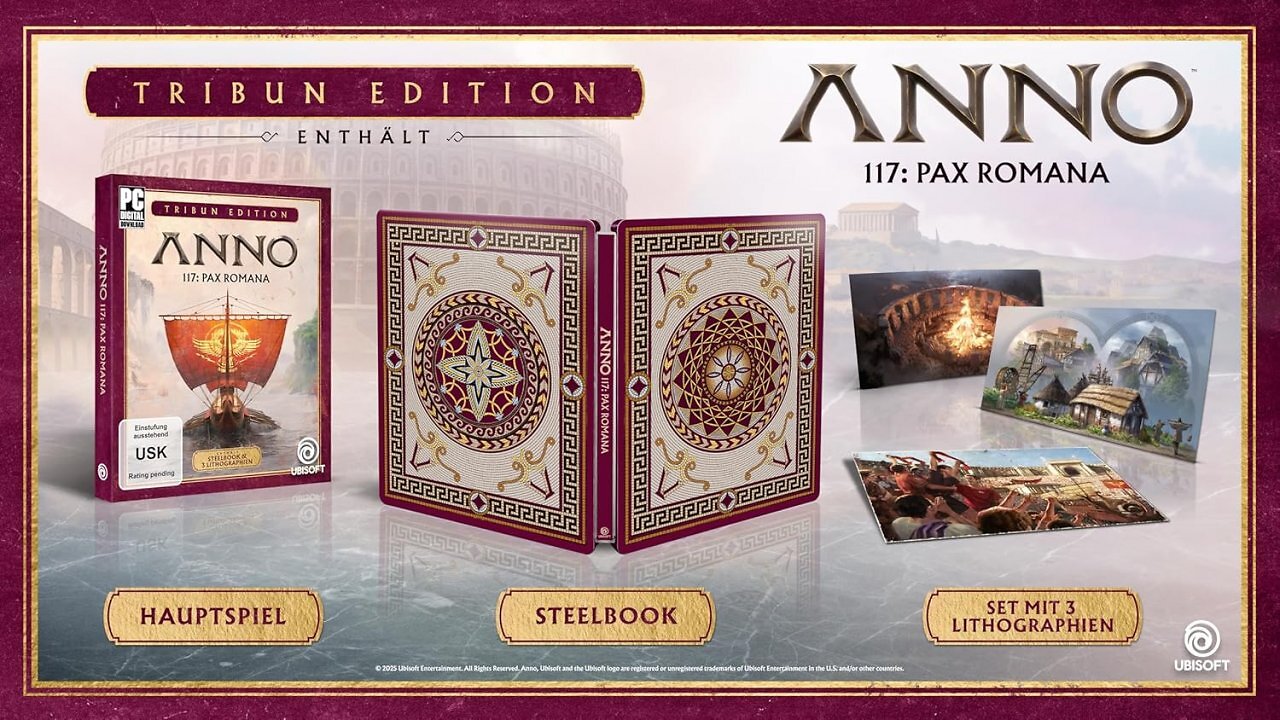 [21/08/2025] Für 59,99 Euro bietet die Tribun Edition ein preislich attraktives Paket aus Hauptspiel, Steelbook und gedruckten Artworks.