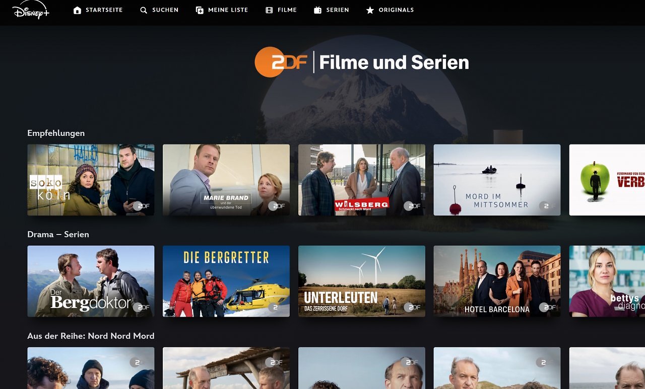 Disney Plus mit ZDF-Inhalten