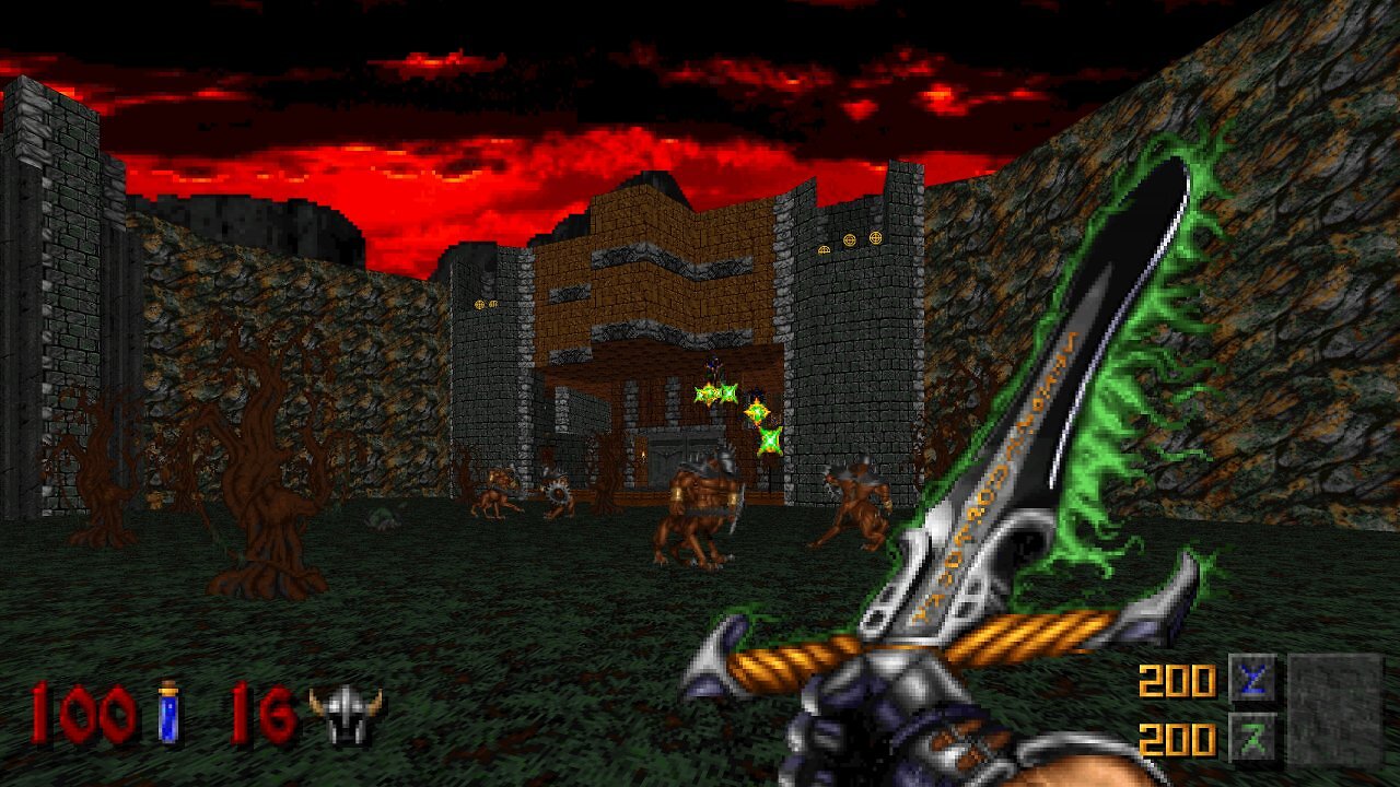 Hexen setzt mehr auf Nahkämpfe als sein Vorgänger Heretic.