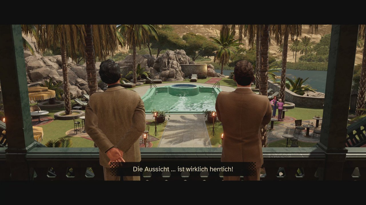 [01/10/2025] Poirot hat recht: Die Aussicht ist wirklich schön, nicht nur im Hotel. Die Schauplätze in Tod auf dem Nil sind schön gestaltet und laden zum genauen Nachforschen ein.